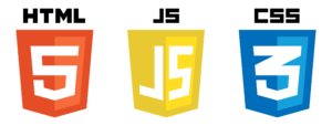 Los tres logos de HTML5, CSS3 y JS.